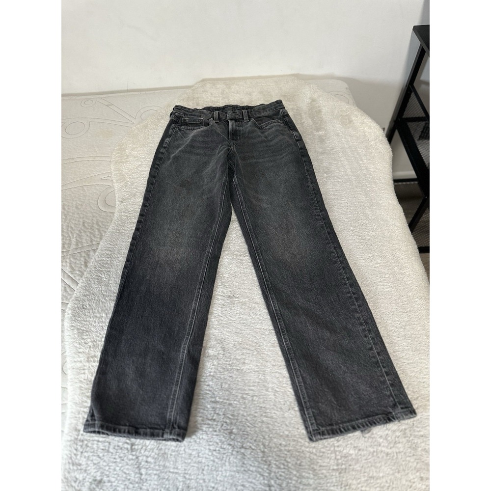 American Eagle Curvy Straight Black Washed Women's Jeans Size 4 Stretch